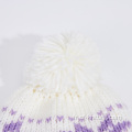 Chapeau tricoté pour enfants avec motif de jacquard flocon de neige